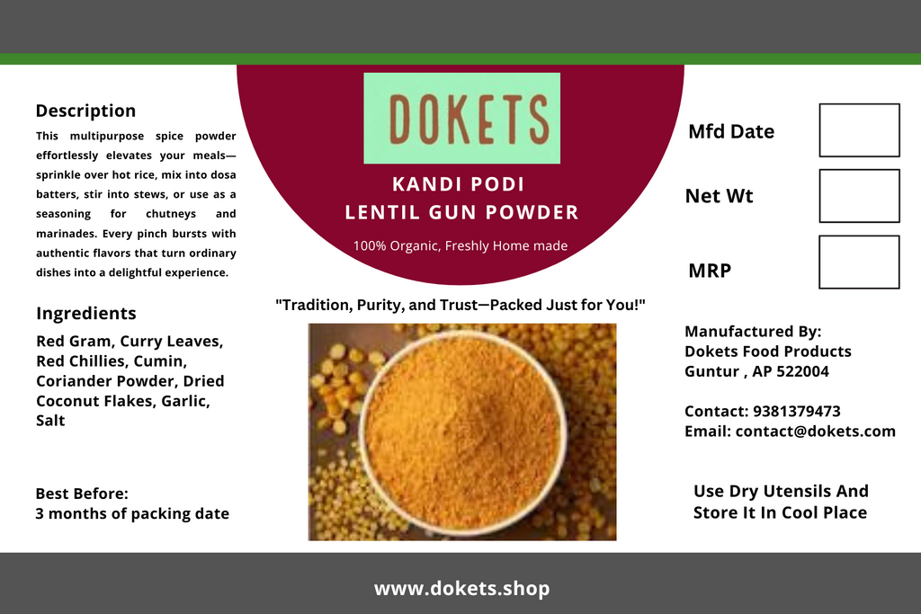 Kandi Podi / Redgram Karam Powder / Lentil Gun Powder