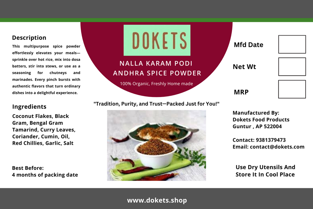 Nalla Karam Podi / Andhra Spice Powder
