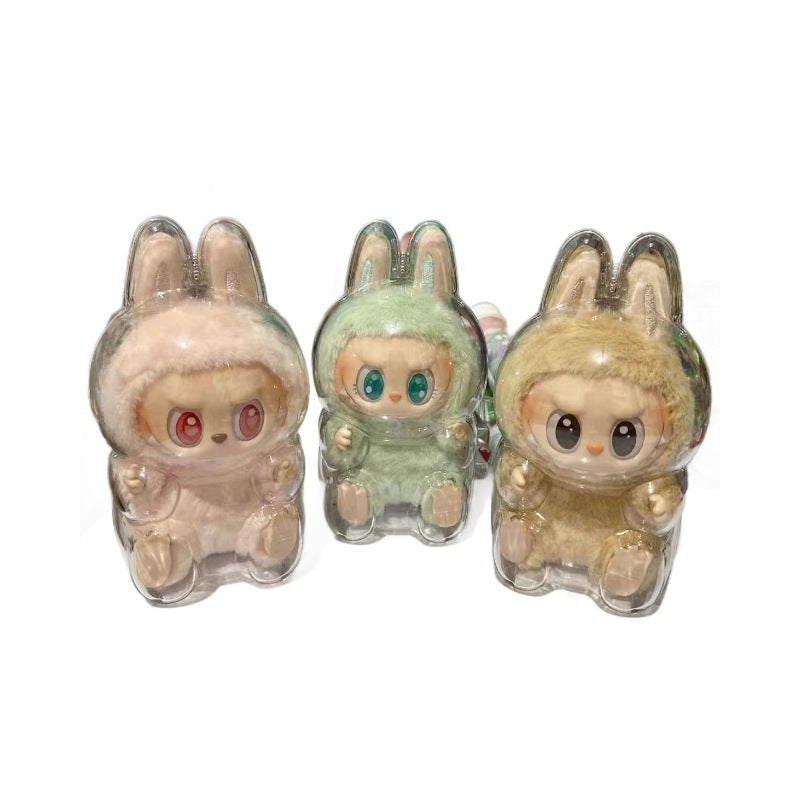 Labubu Sitting Party Transparent Protective Case Dustproof Case Doll Protective Cover Bubble Mart Doll