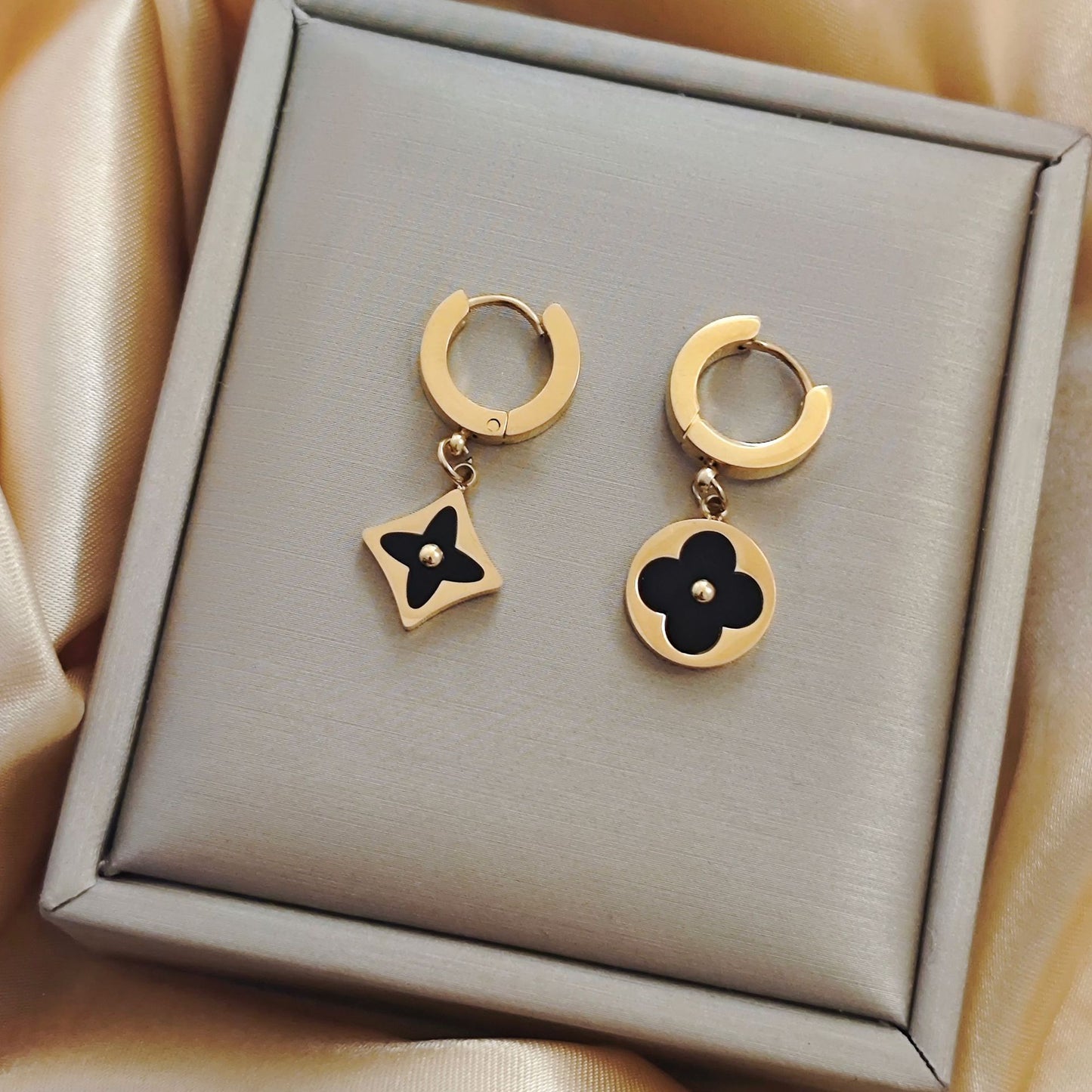 [All-Over Titanium Steel] Cross-Border Best-Selling Presbyopic Earrings, Waterproof, Non-Fading, Versatile and Sense of Design Earrings