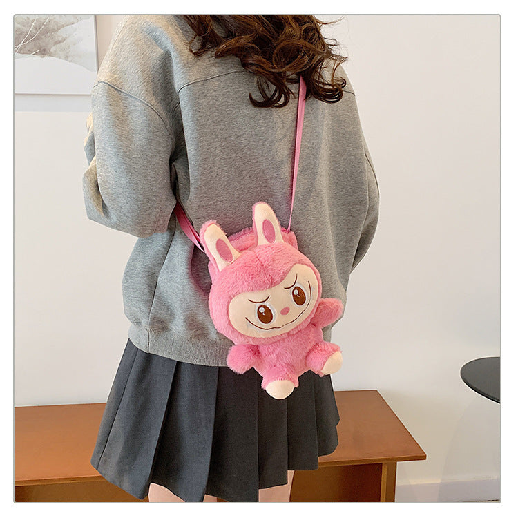 Bubble Rabbit Labubu Plush Cartoon Backpack Crossbody Mat Labubu Children's Bag Manufacturer