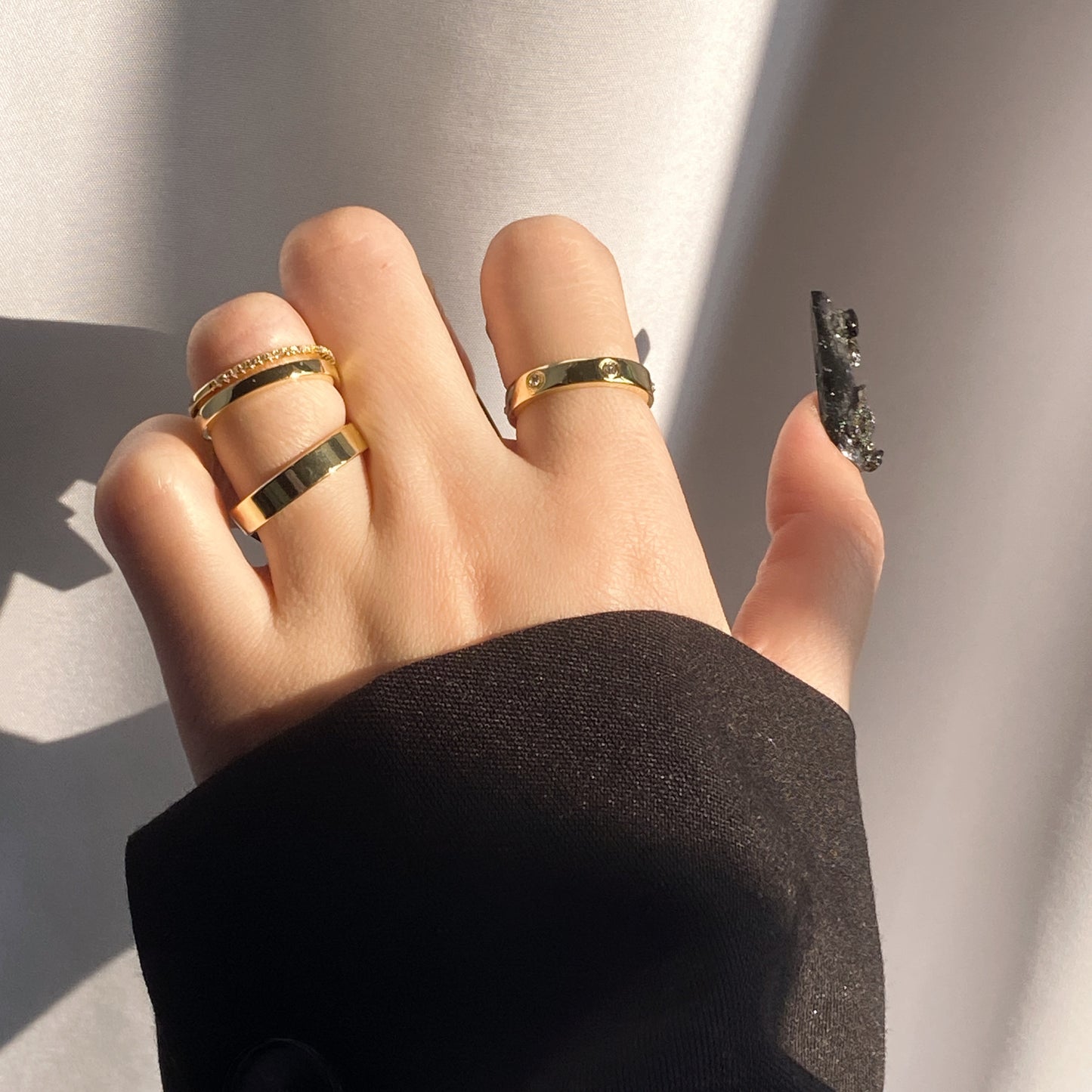 Minimalism ~ 18K Golden Zircon Ring Ring for Women