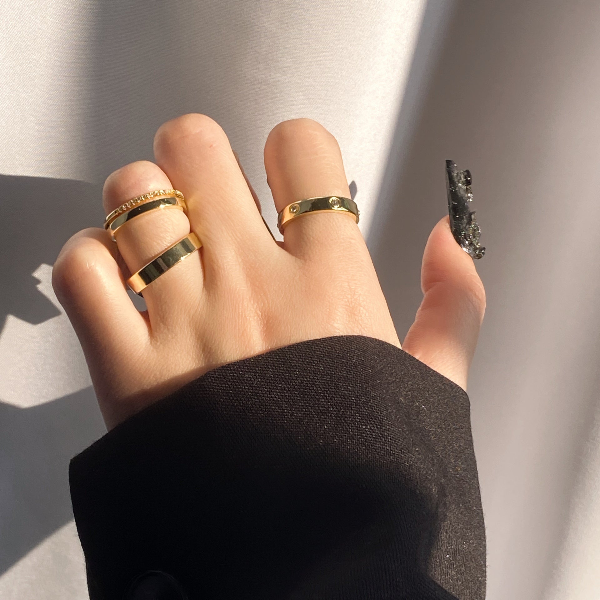 Minimalism ~ 18K Golden Zircon Ring Ring for Women