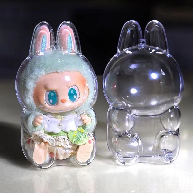 Labubu Sitting Party Transparent Protective Case Dustproof Case Doll Protective Cover Bubble Mart Doll