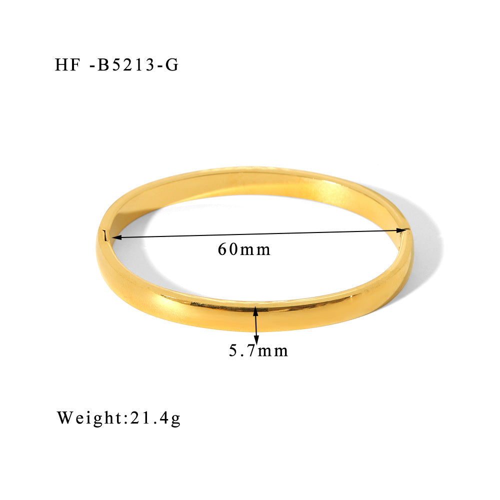 Cross-border simple titanium steel 18K but time cricket hand polished ladies bracelet waterproof Ins hot sale