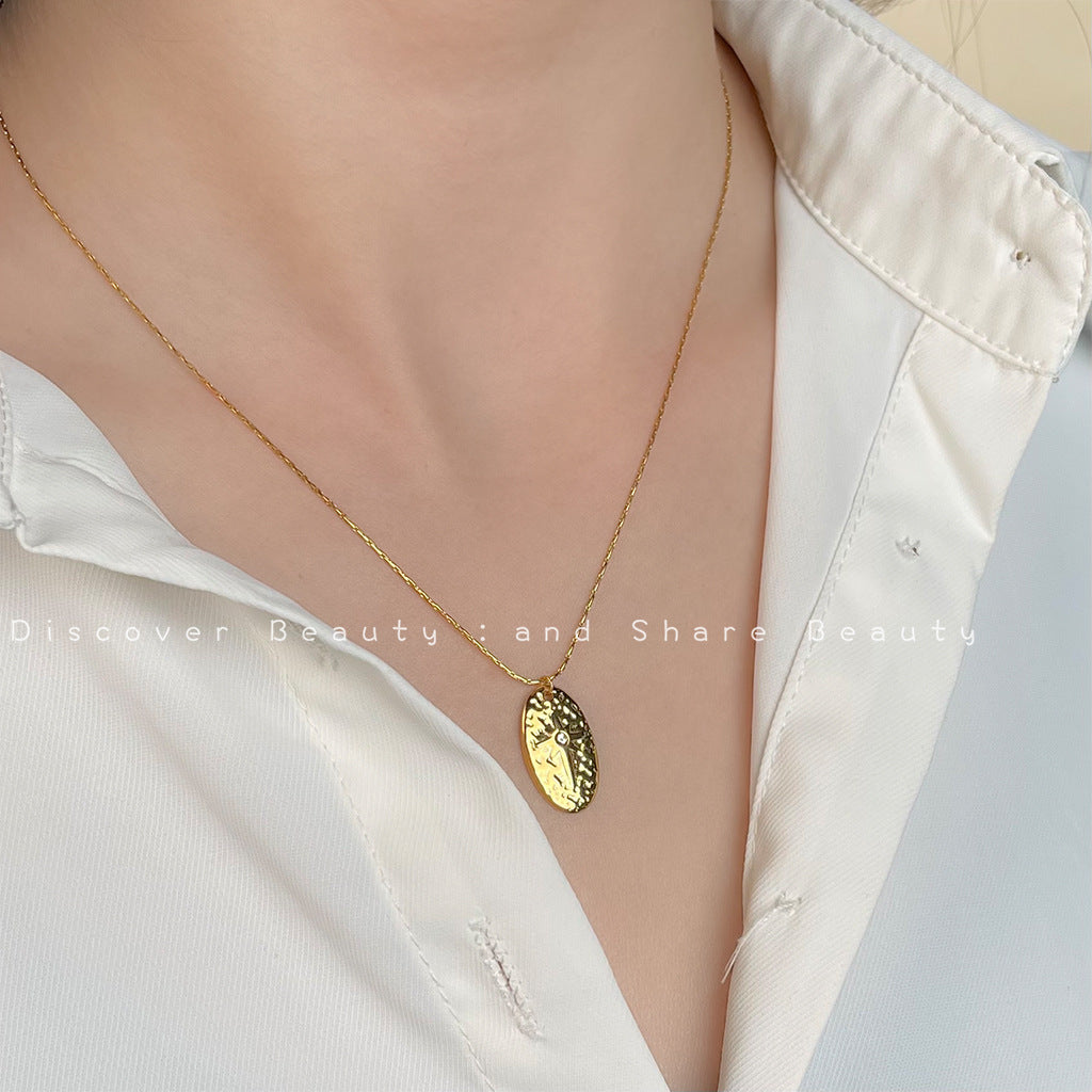 Minimalist Geometric Necklace Plated 18K Gold Fashion Elegant Zircon Clavicle Chain Light Luxury All-match High-grade Necklace Chain
