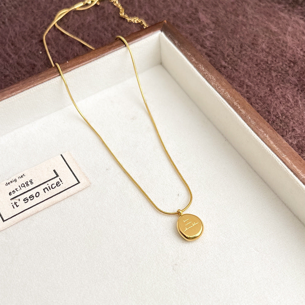 Minimalist Geometric Necklace Plated 18K Gold Fashion Elegant Zircon Clavicle Chain Light Luxury All-match High-grade Necklace Chain