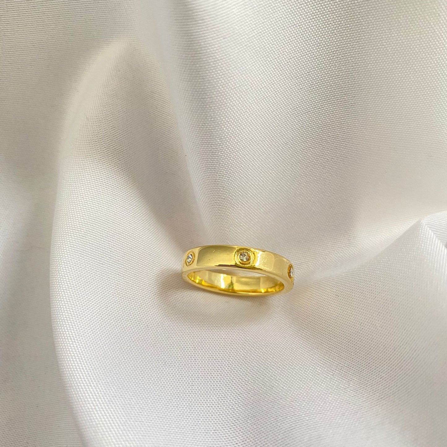 Minimalism ~ 18K Golden Zircon Ring Ring for Women