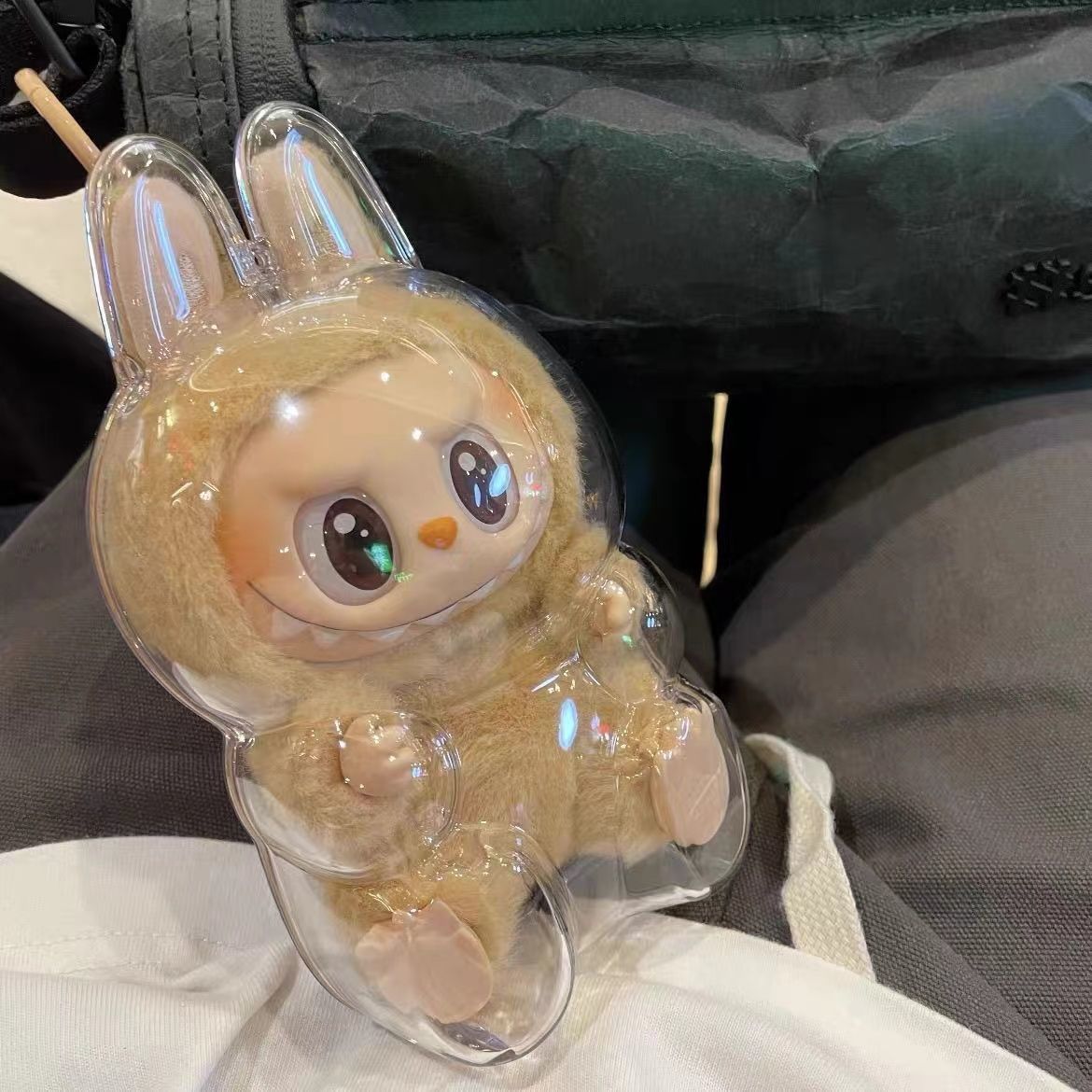 Labubu Sitting Party Transparent Protective Case Dustproof Case Doll Protective Cover Bubble Mart Doll