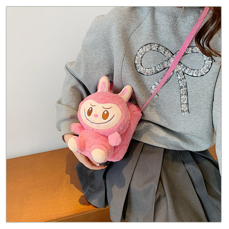 Bubble Rabbit Labubu Plush Cartoon Backpack Crossbody Mat Labubu Children's Bag Manufacturer