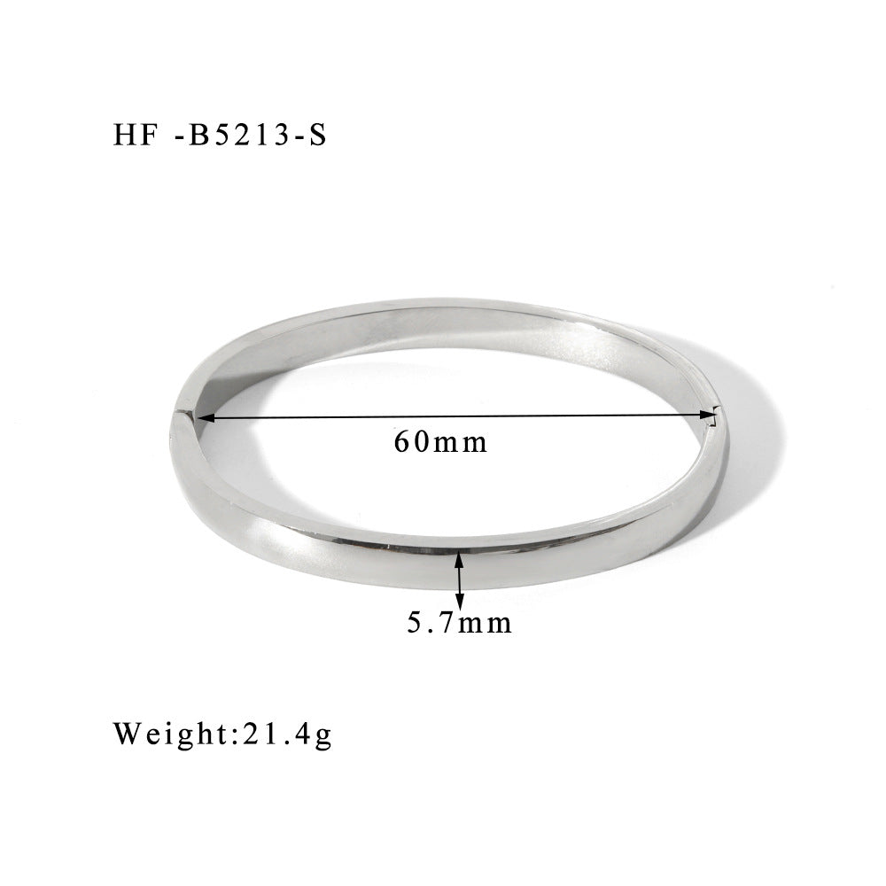 Cross-border simple titanium steel 18K but time cricket hand polished ladies bracelet waterproof Ins hot sale
