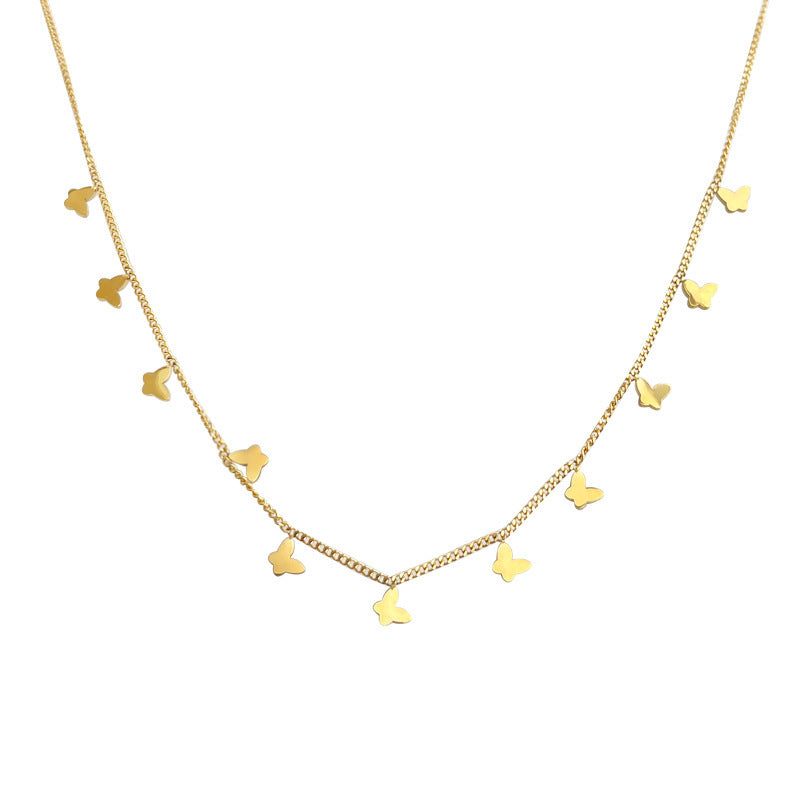 Minimalist Geometric Necklace Plated 18K Gold Fashion Elegant Zircon Clavicle Chain Light Luxury All-match High-grade Necklace Chain