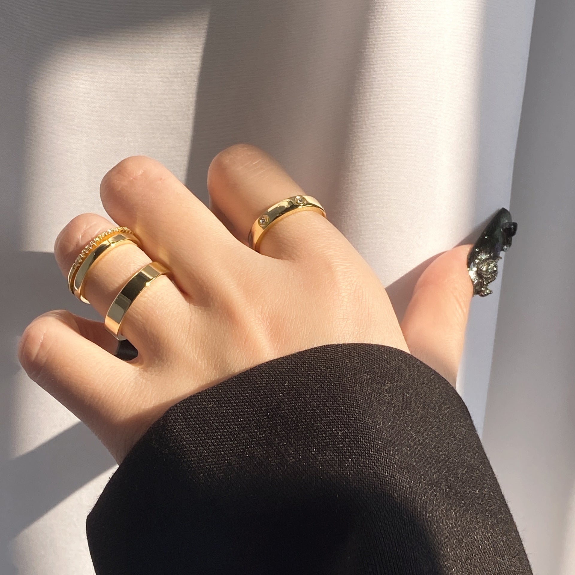 Minimalism ~ 18K Golden Zircon Ring Ring for Women