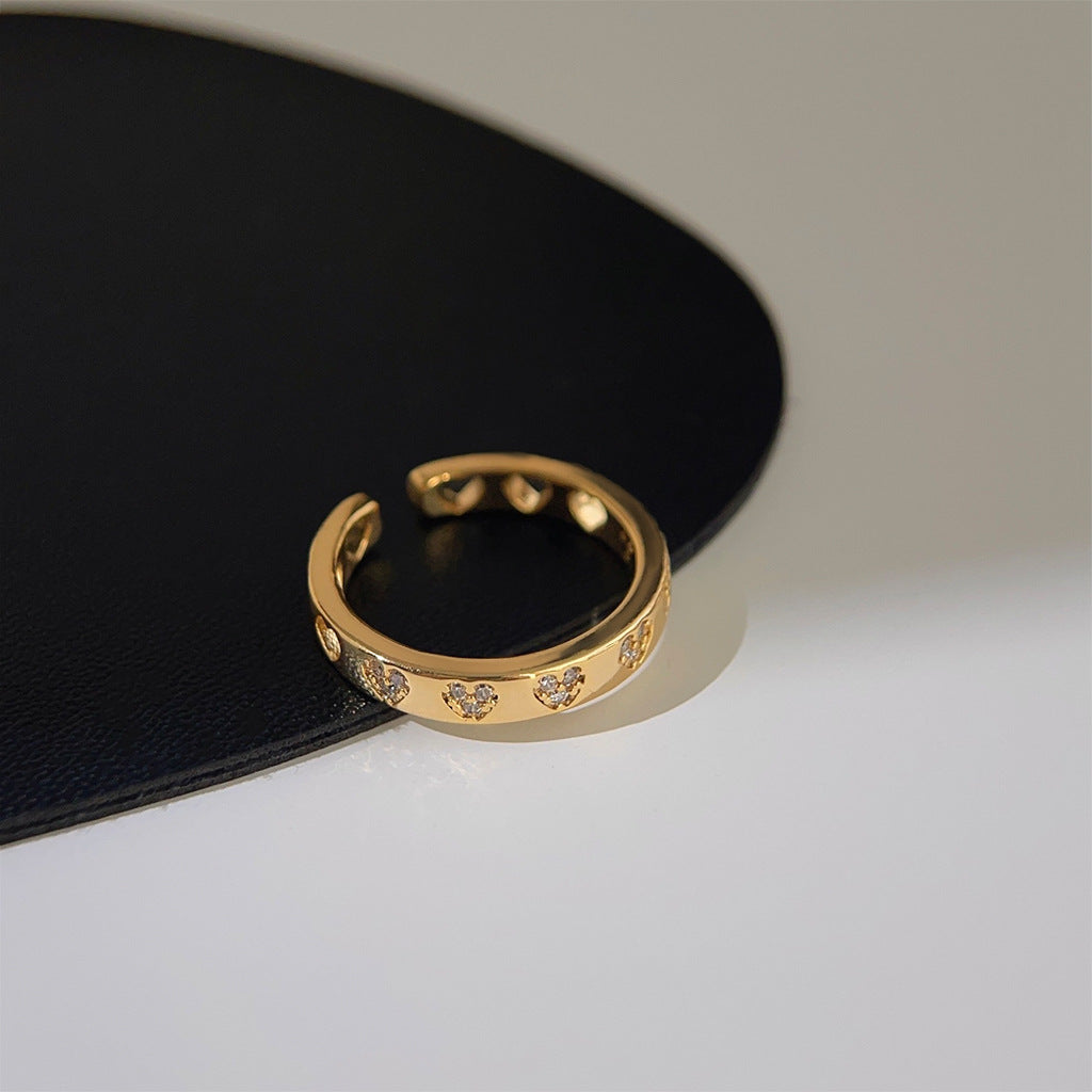 Minimalist Geometric Ring Ring for Women Niche Simple All-match Zircon Finger Ring High-grade Stackable Ring