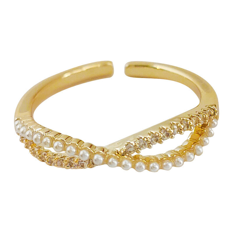 Minimalist Geometric Ring Ring for Women Niche Simple All-match Zircon Finger Ring High-grade Stackable Ring