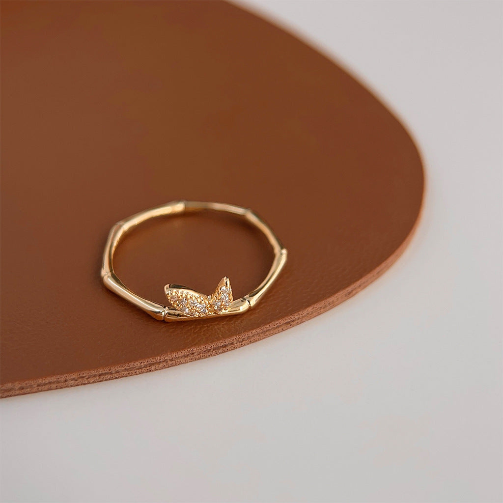 Minimalist Geometric Ring Ring for Women Niche Simple All-match Zircon Finger Ring High-grade Stackable Ring