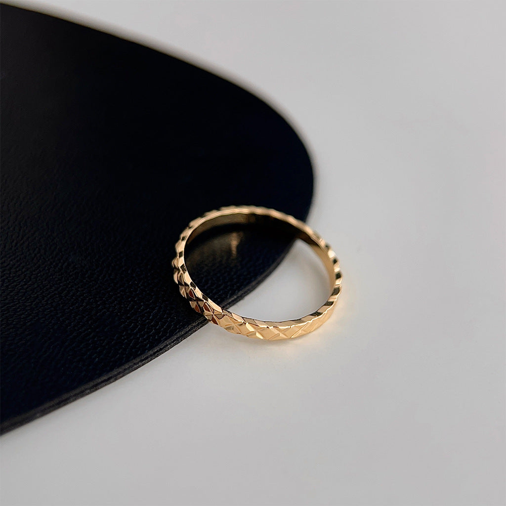 Minimalist Geometric Ring Ring for Women Niche Simple All-match Zircon Finger Ring High-grade Stackable Ring