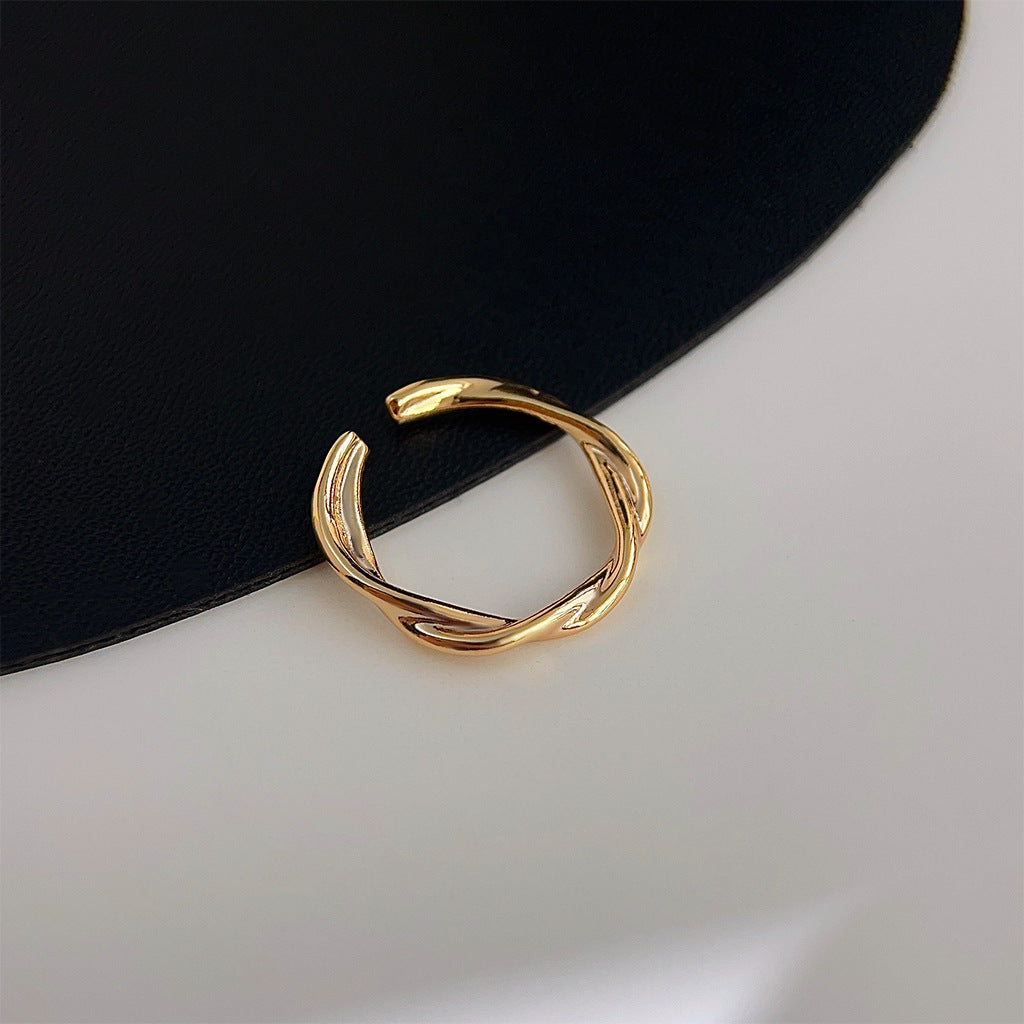 Minimalist Geometric Ring Ring for Women Niche Simple All-match Zircon Finger Ring High-grade Stackable Ring