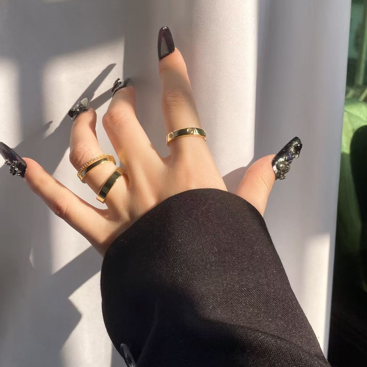 Minimalism ~ 18K Golden Zircon Ring Ring for Women