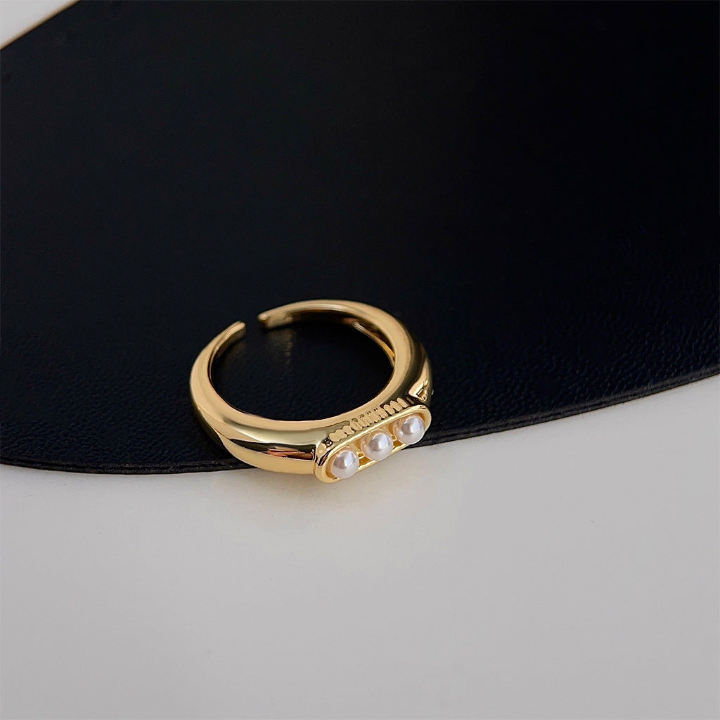 Minimalist Geometric Ring Ring for Women Niche Simple All-match Zircon Finger Ring High-grade Stackable Ring