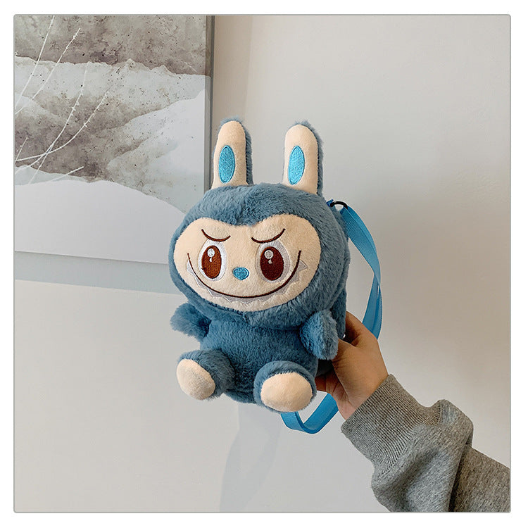Bubble Rabbit Labubu Plush Cartoon Backpack Crossbody Mat Labubu Children's Bag Manufacturer