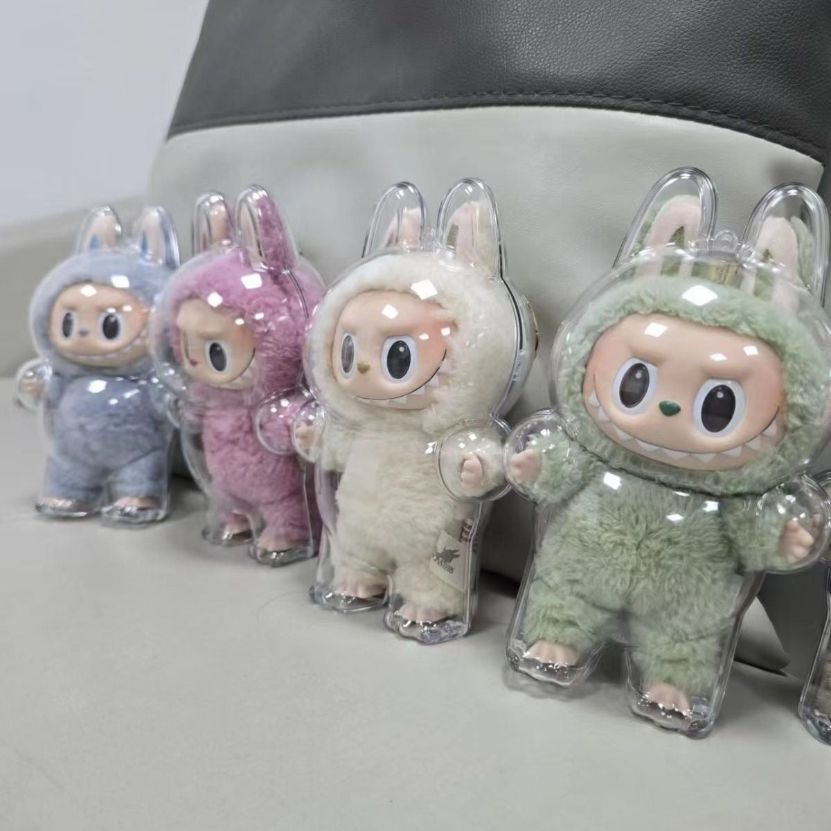 Labubu Sitting Party Transparent Protective Case Dustproof Case Doll Protective Cover Bubble Mart Doll