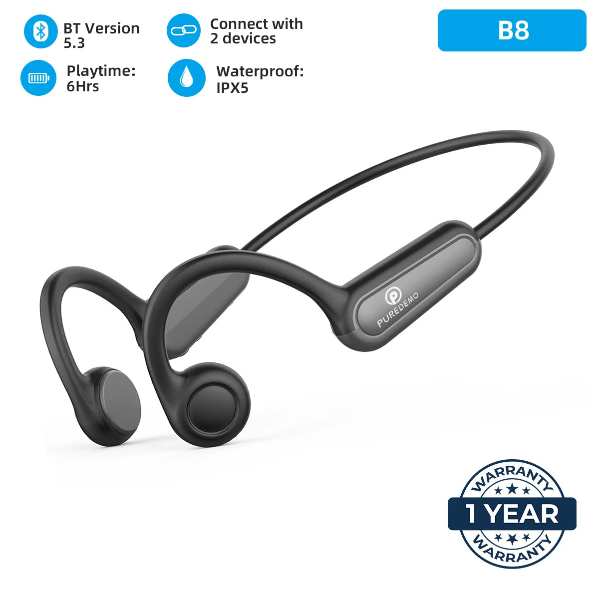 Real Bone Conduction Earphone for Workouts Running Driving - Dokets Shop