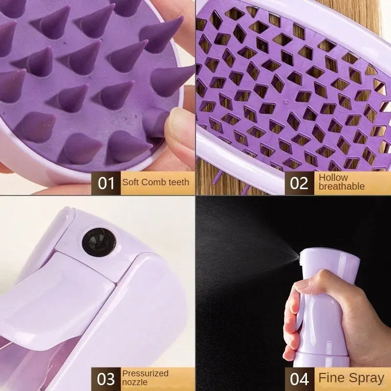 Shampoo Brush, Spray Bottle, Hollow and Styling Comb - Dokets Shop