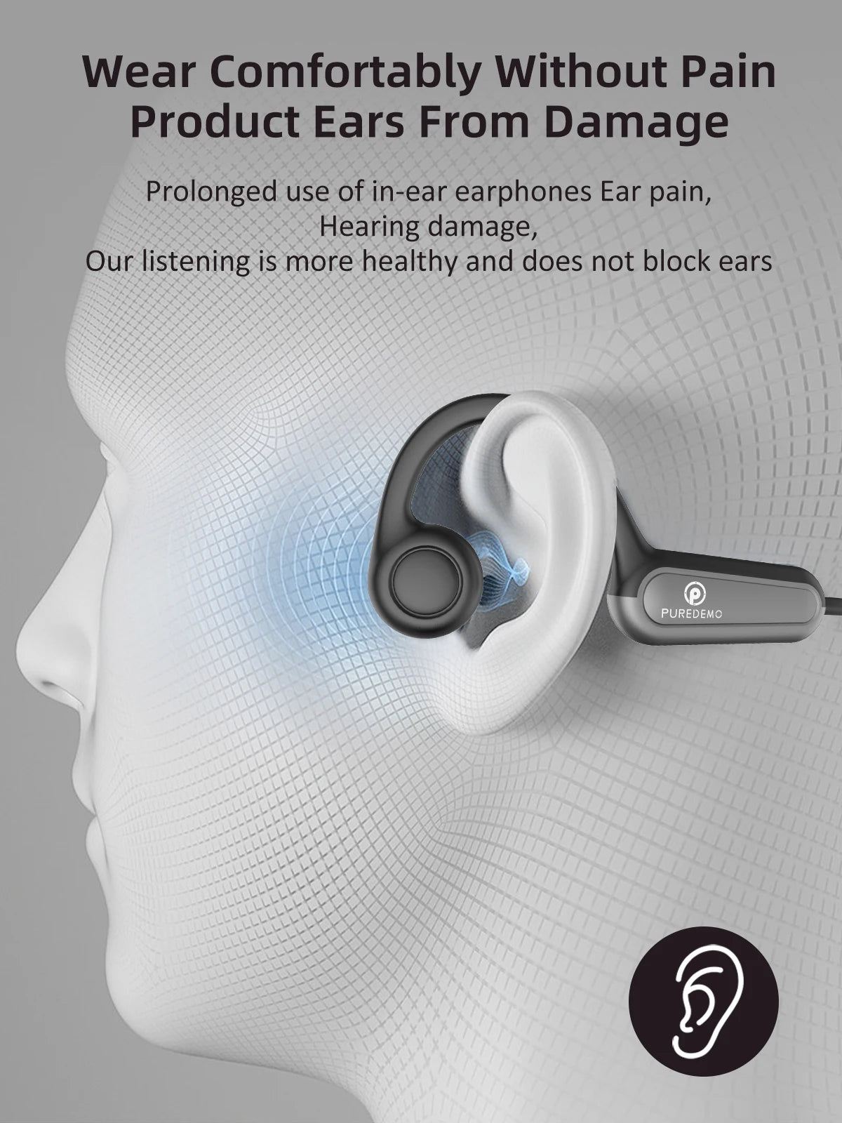 Real Bone Conduction Earphone for Workouts Running Driving - Dokets Shop