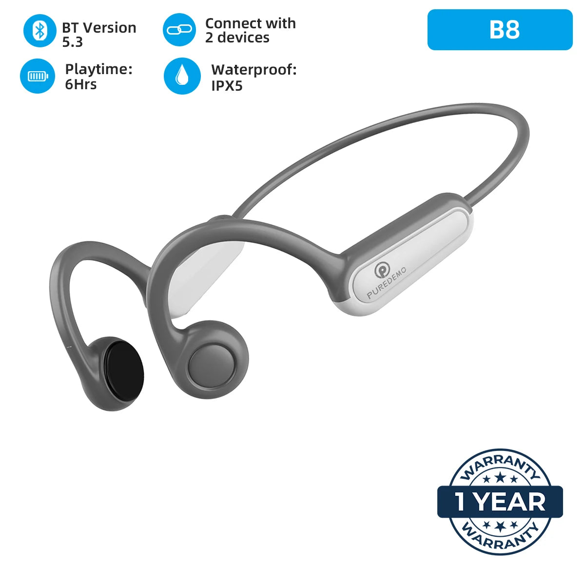 Real Bone Conduction Earphone for Workouts Running Driving - Dokets Shop