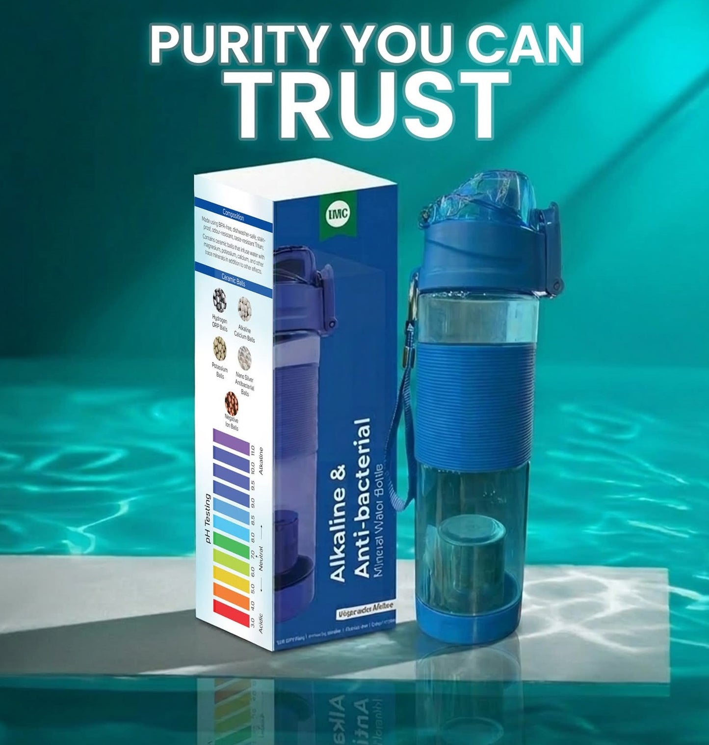 Alkaline & Anti-Bacterial Mineral Water Bottle - Dokets Shop