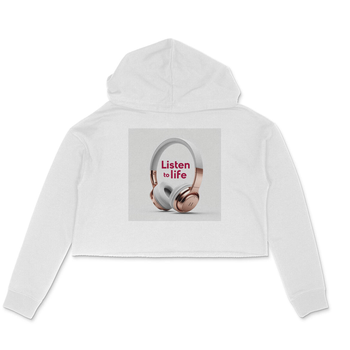 Dokets Crop Hoodies for Women : Listen to Life Collection 1