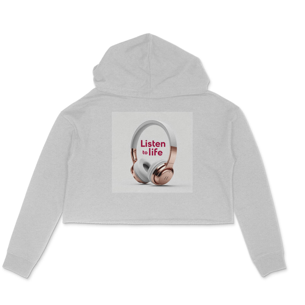 Dokets Crop Hoodies for Women : Listen to Life Collection 1