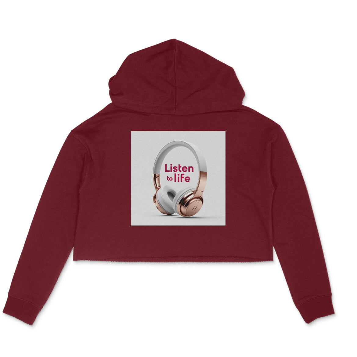 Dokets Crop Hoodies for Women : Listen to Life Collection 1