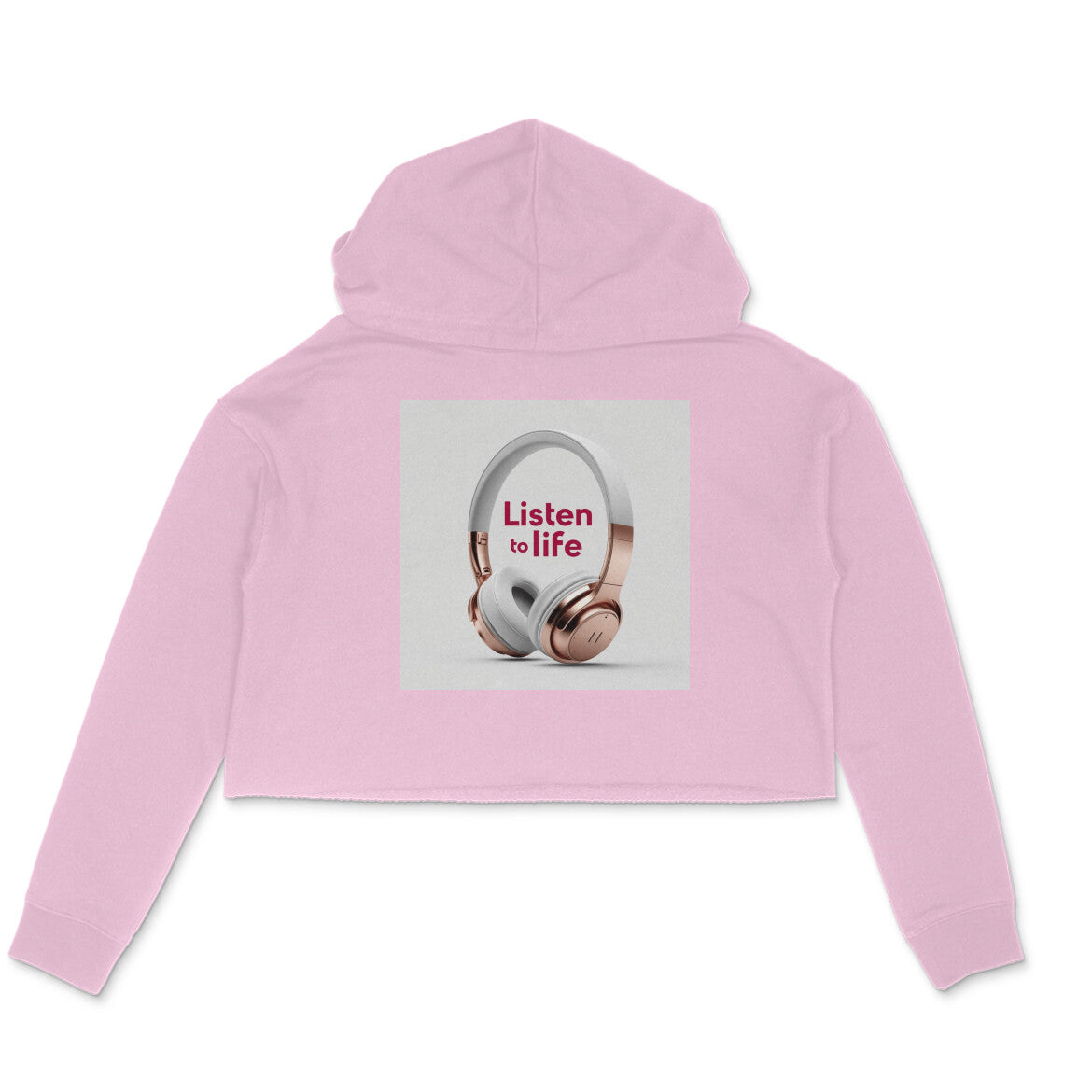 Dokets Crop Hoodies for Women : Listen to Life Collection 1