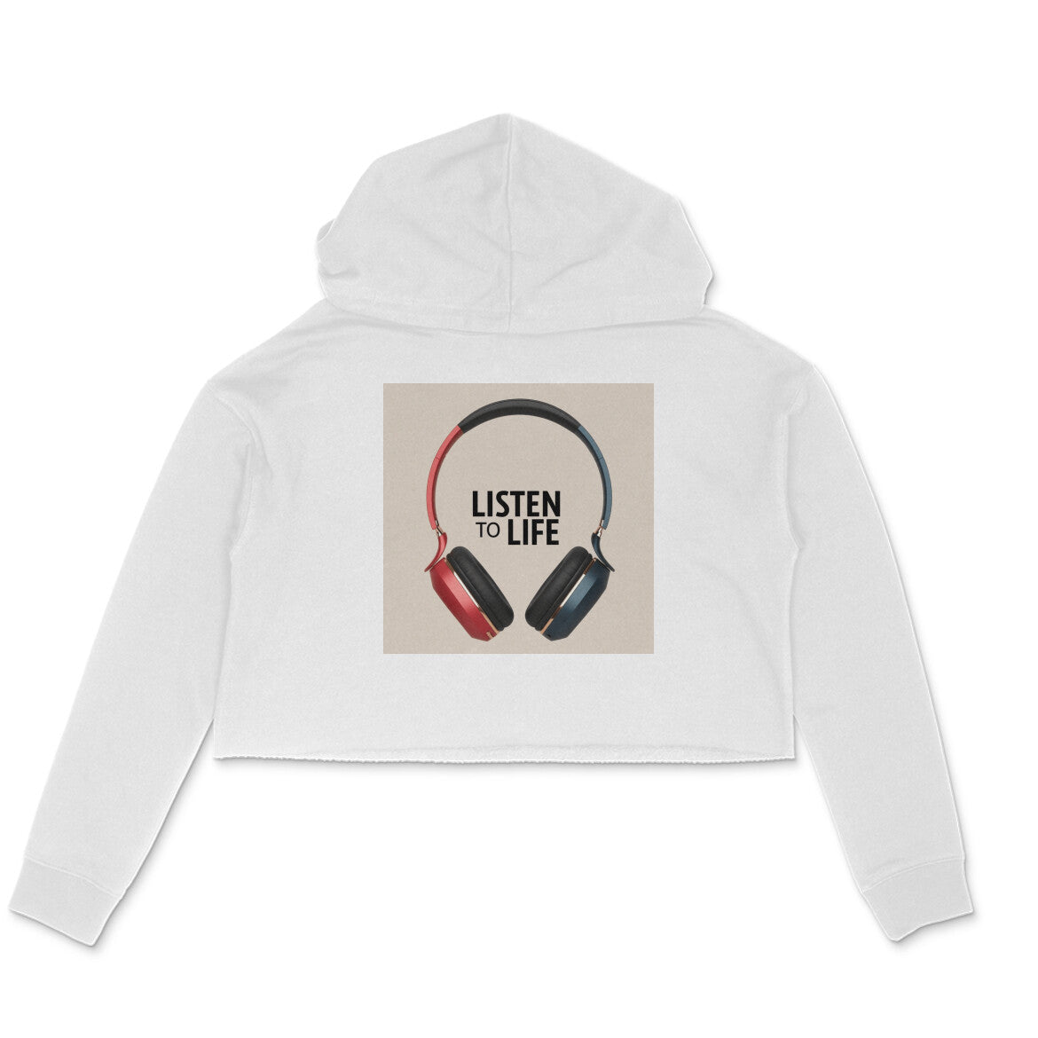 Dokets Crop Hoodie for Women : Listen To Life Collection 2