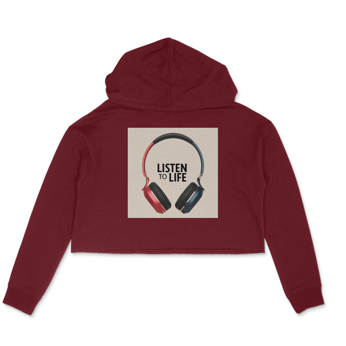 Dokets Crop Hoodie for Women : Listen To Life Collection 2