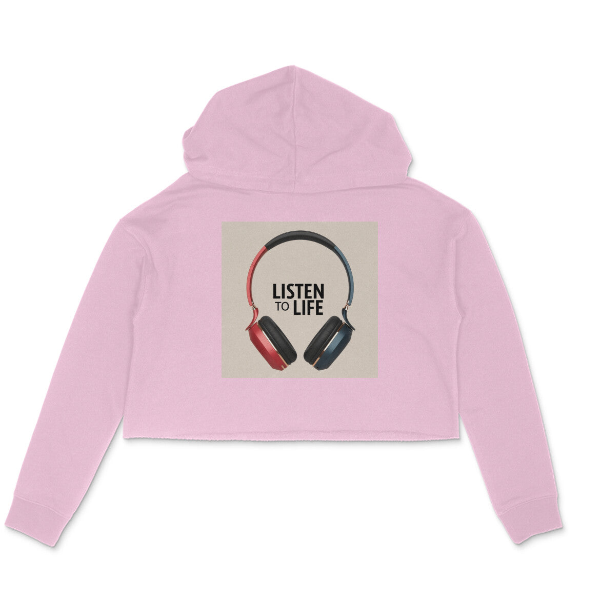 Dokets Crop Hoodie for Women : Listen To Life Collection 2