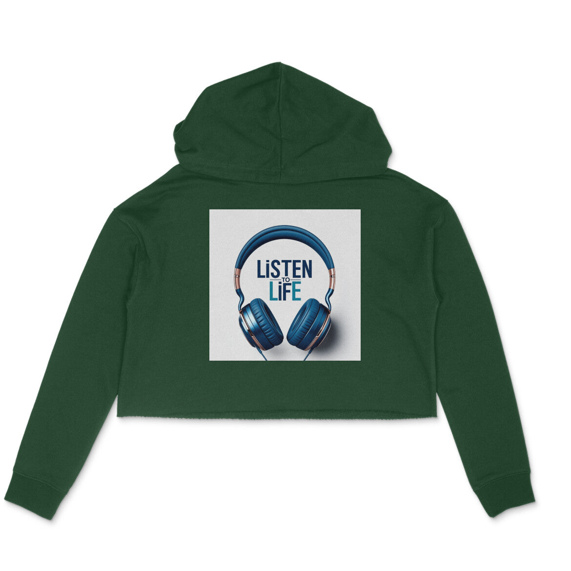 Dokets Crop Hoodie for Women : Listen To Life Collection 5