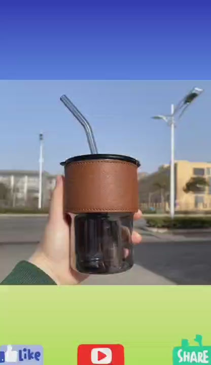 Glass Can Mug with Straw