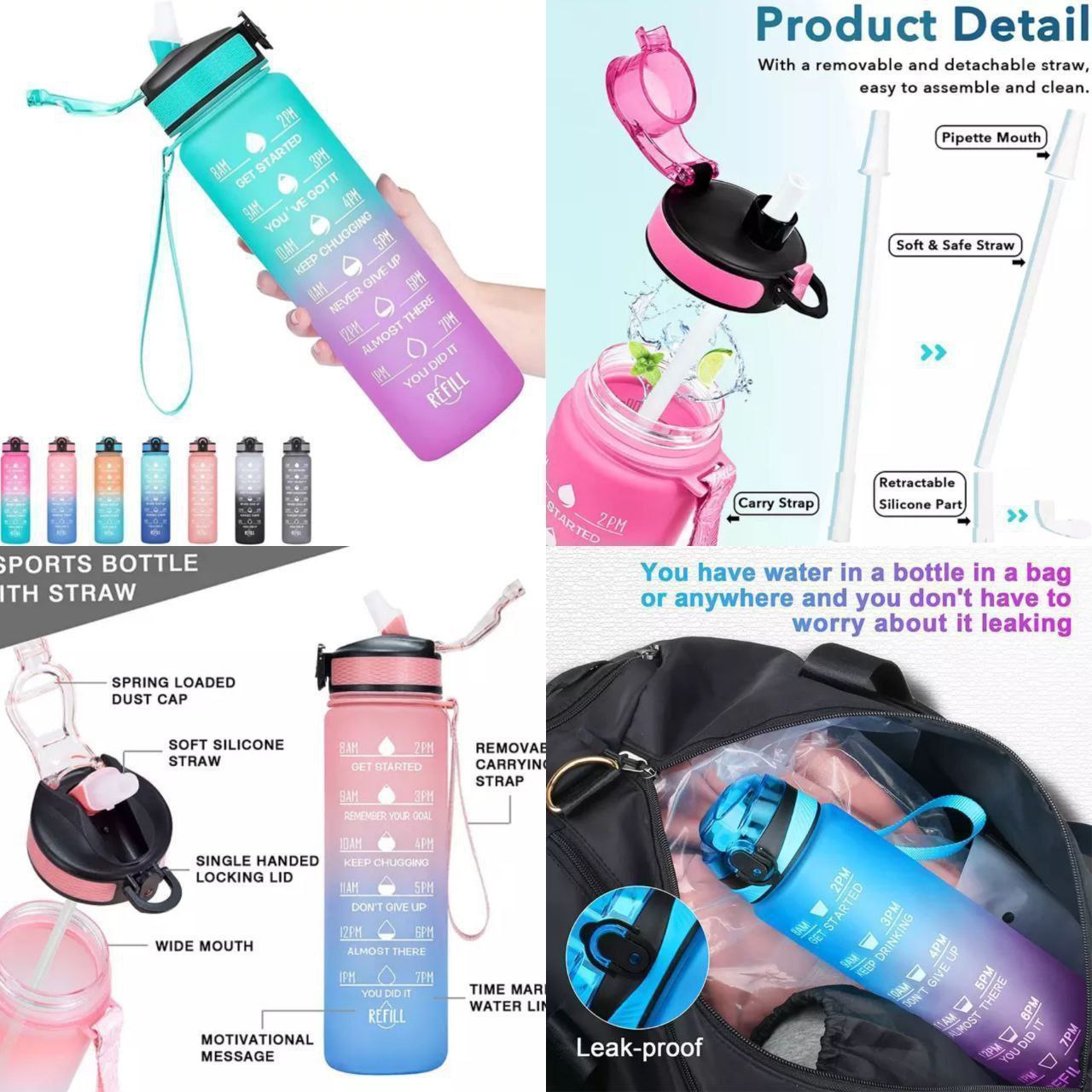 Motivational and Transparent Timer Bottles