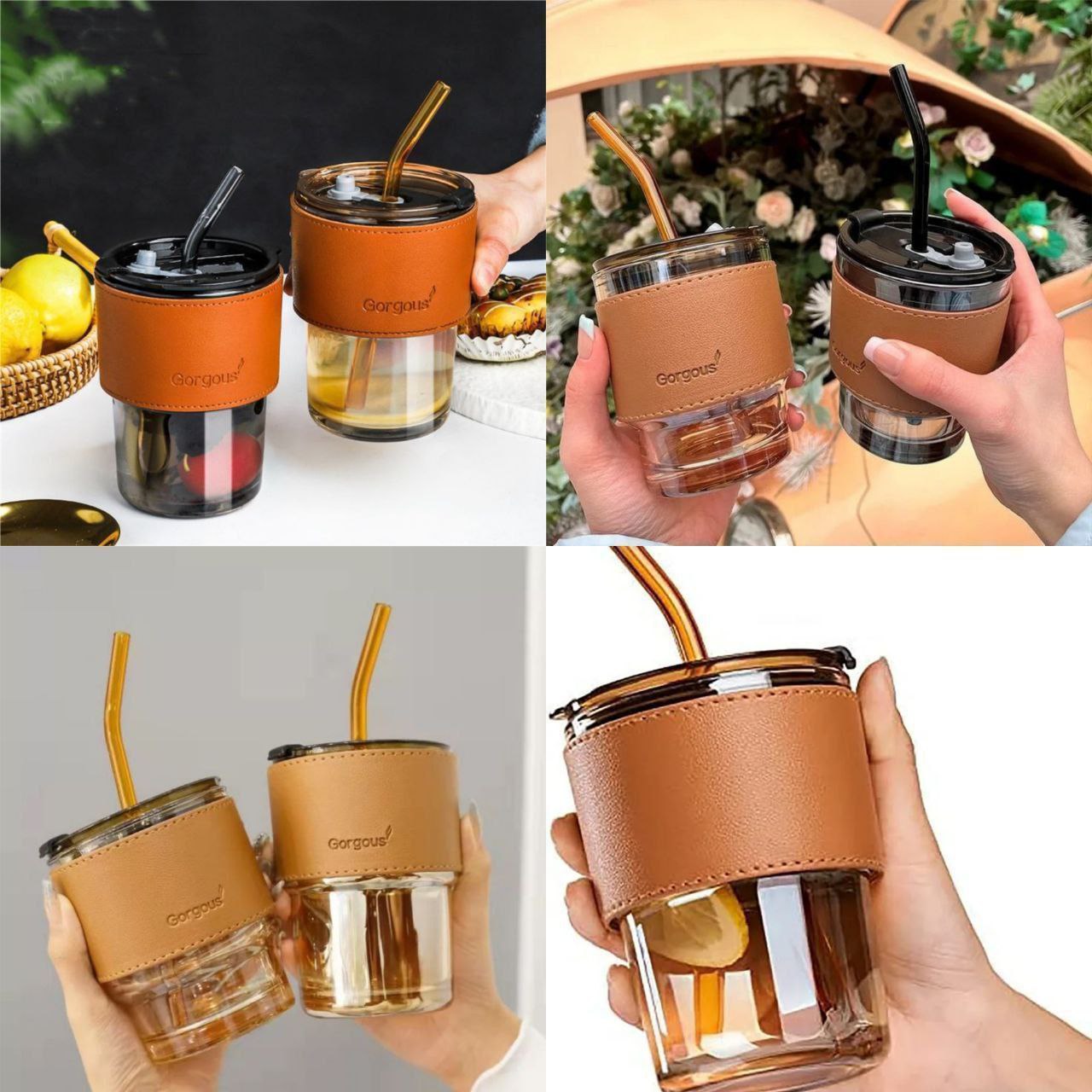 Glass Can Mug with Straw