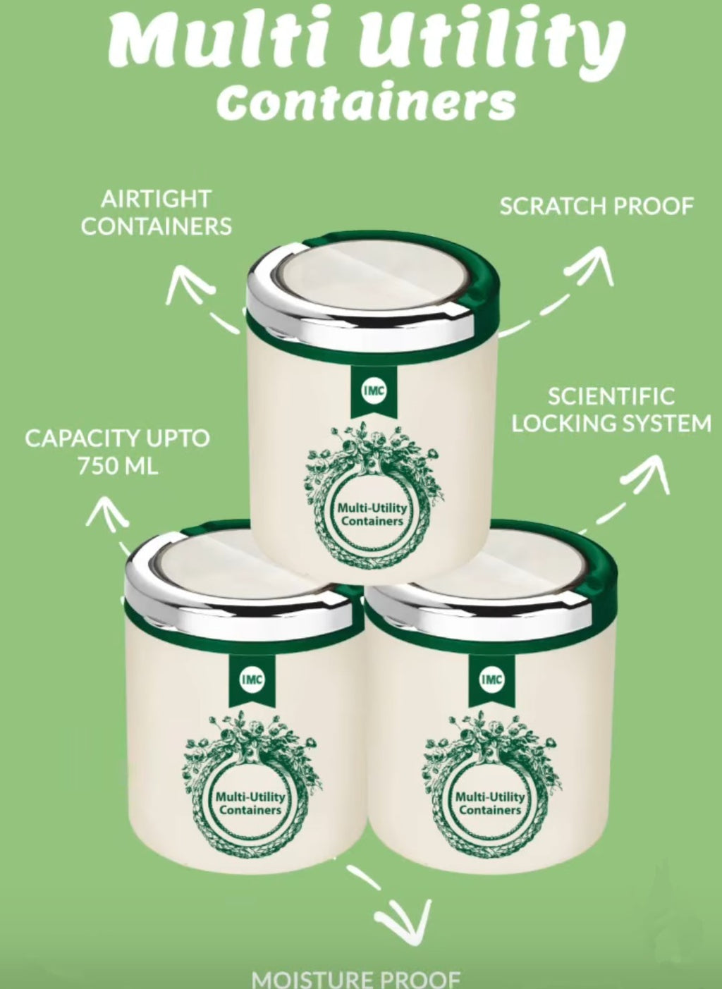 Multi Utility Containers (Set Of 3 Pcs)