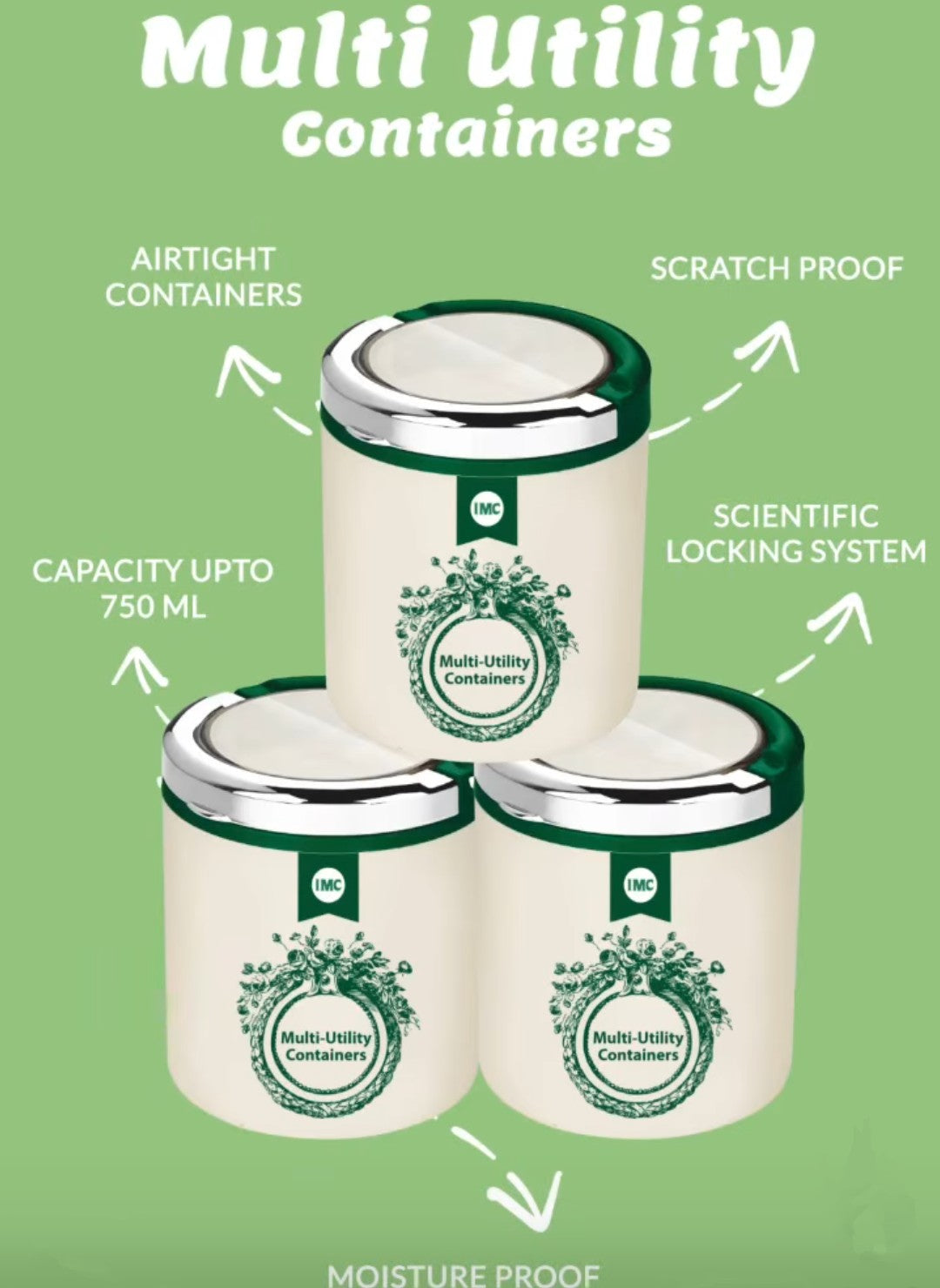 Multi Utility Containers (Set Of 3 Pcs)