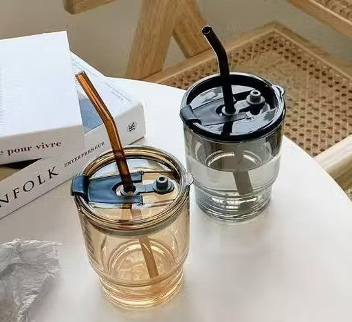 Glass Can Mug with Straw