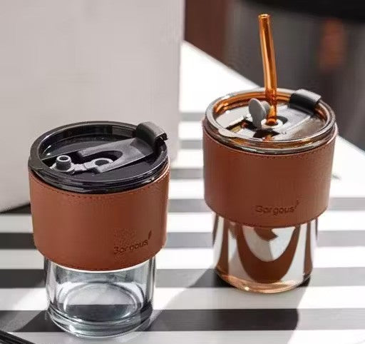 Glass Can Mug with Straw