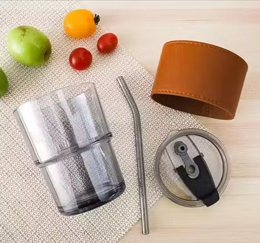 Glass Can Mug with Straw